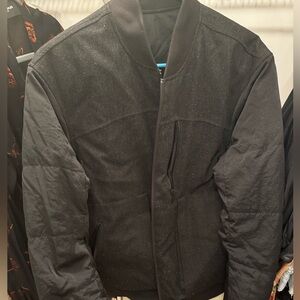 Lululemon Roam Far Reversible Down Wool Bomber Jacket - Black/Charcoal